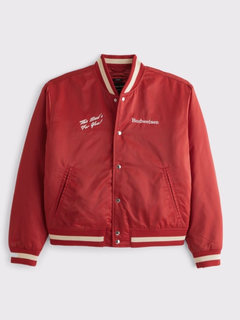 Mens Budweiser Varsity Bomber Jacket- S